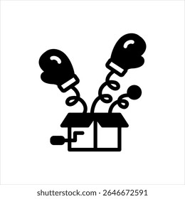Vector solid black icon for punching toy