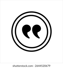 Vector solid black icon for quotation mark