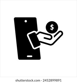 Vector solid black icon for reimbursement