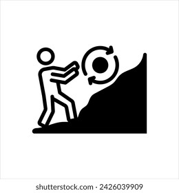 Vector solid black icon for repeatedly