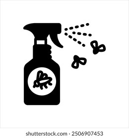 Vector solid black icon for residual spray