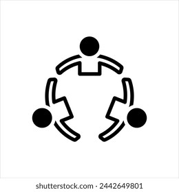 Vector solid black icon for reunion