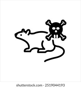 Vector solid black icon for rodenticides