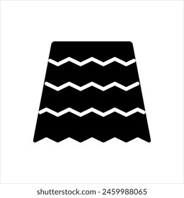 Vector solid black icon for roof tile