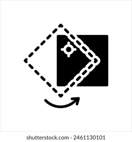 Vector solid black icon for rotate