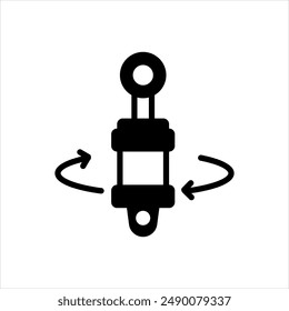 Vector solid black icon for rotatory actuator