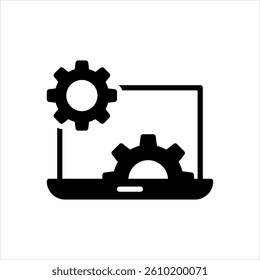 Vector solid black icon for setting