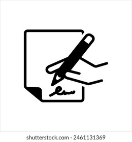 Vector solid black icon for signature