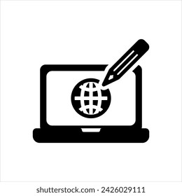 Vector solid black icon for site feed