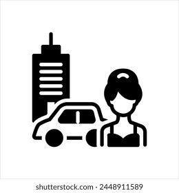 Vector solid black icon for sophisticated