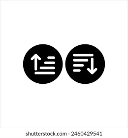 Vector solid black icon for sort