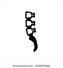 Vector solid black icon for spinal stenosis