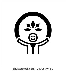 Vector solid black icon for spirituality