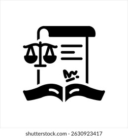 Vector solid black icon for statutory rights