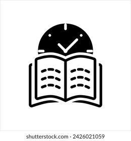 Vector solid black icon for study
