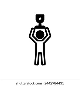 Vector solid black icon for success 