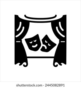 Vector solid black icon for theatre