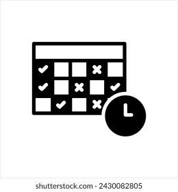 Vector solid black icon for timesheet