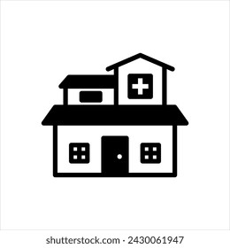 Vector sólido icono negro para casa adosada