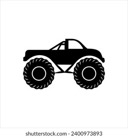 Vector solid black icon for truck 