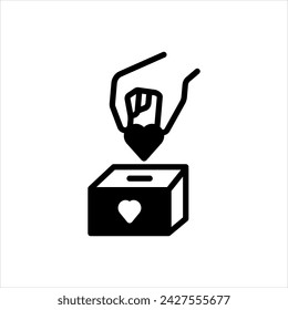 Vector solid black icon for unfettered
