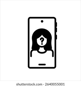 Vector solid black icon for unknown