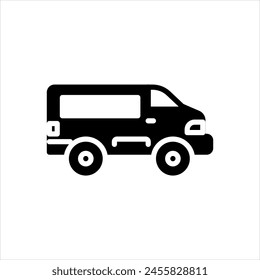 Vector solid black icon for van