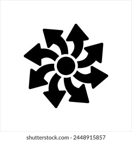 Vector solid black icon for versatile