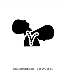 Vector solid black icon for whiplash