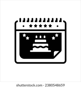 Vector solid icon for date of birth