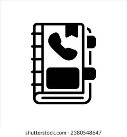 Vector solid icon for phone book