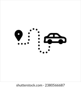 Vector solid icon for route
