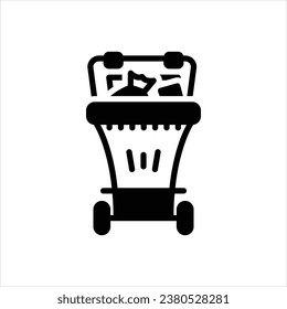 Vector solid icon for trash bin