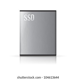 Vector solid state drive in various angle. Transparency shadows placed on separated layer.