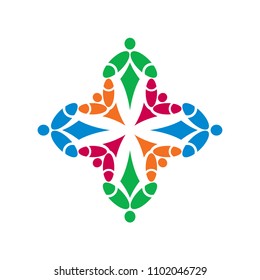 Vector solid teamwork logo template illustration design modern