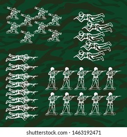 vector solider toy on camouflage background