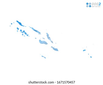 Mosaico triángulo azul de polígono vectorial de la isla Salomón con fondo blanco. degradado de estilo.