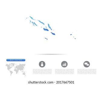 Vector Solomon Island map blue polygon triangle mosaic for presentation. Creative concept for infographic.