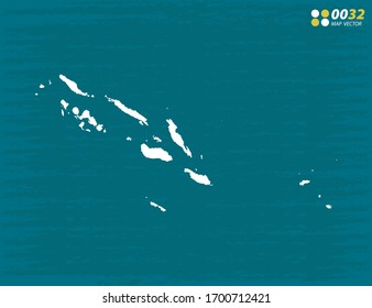 Vector del mapa de las Islas Salomón sobre fondo oscuro.