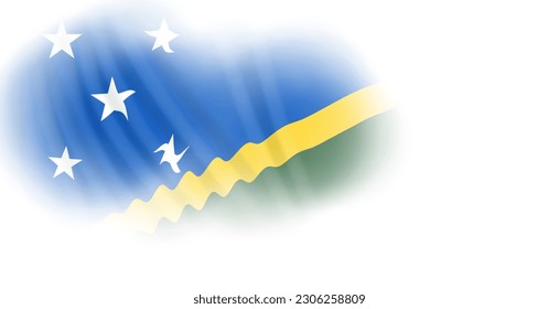 Vektor-Salomon-Inseln-Länderflagge auf grauem Hintergrund aus Seidengewebe.