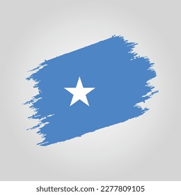 Vector Somalia flag Brush stroke with grunge background template