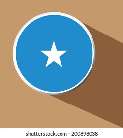 Vector - Somalia flag button icon with long shadow 