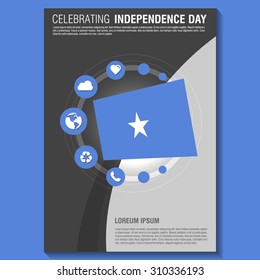 Vector Somalia Independence Day Flyer template. Creative Brochure Title Page. National Day Leaflet design element. vector illustration