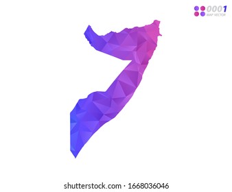 Vector Somalia cartografiar mosaico triángulo de polígono colorido con fondo blanco. degradado de estilo.