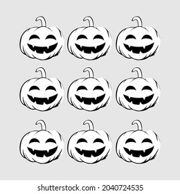 Vector some adorable helloween pumspkin