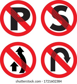 vector de algunos signos de tráfico alternativos.