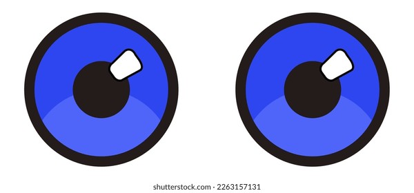 A vector of some Piercing blue eyes  they could be concerned or upset or curious or just staring at something.