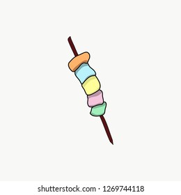 Vector of some sweets on a stick for ice cream and other sweets.