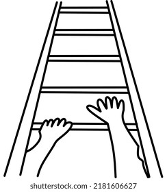 vector someone is going up the stairs