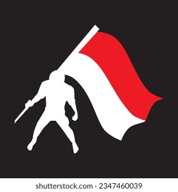 vector someone is holding a flag